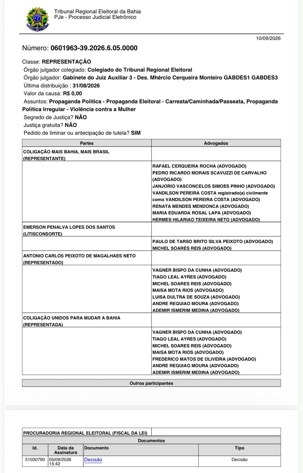 Decisão da Justiça