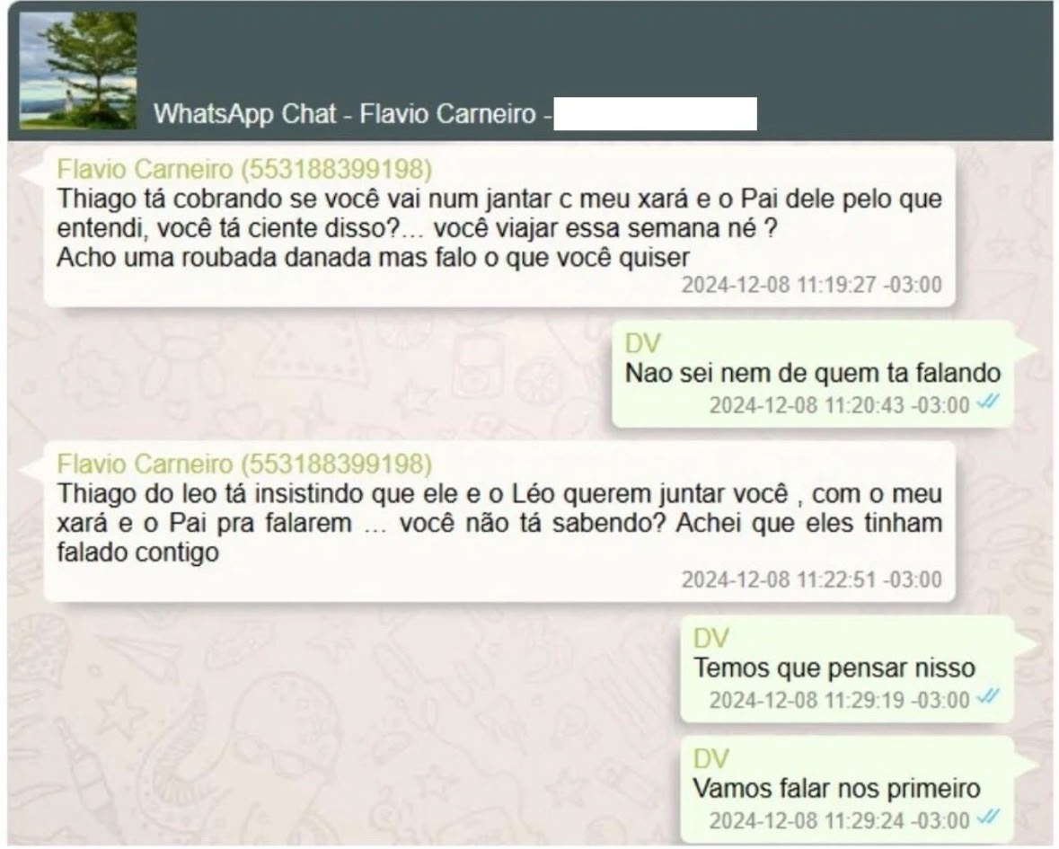 Mensagens entre Vorcaro