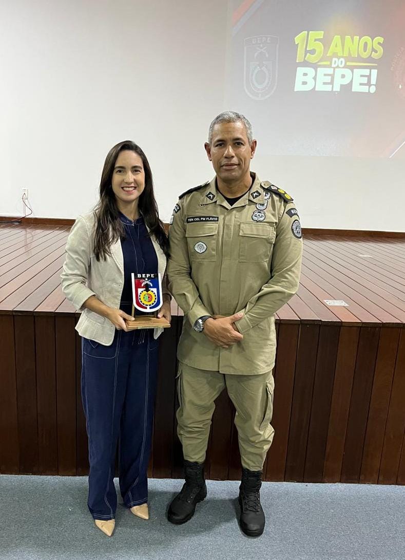 Milena Andrade e Tenente-coronel Flávio Farias; Divulgação: BEPE