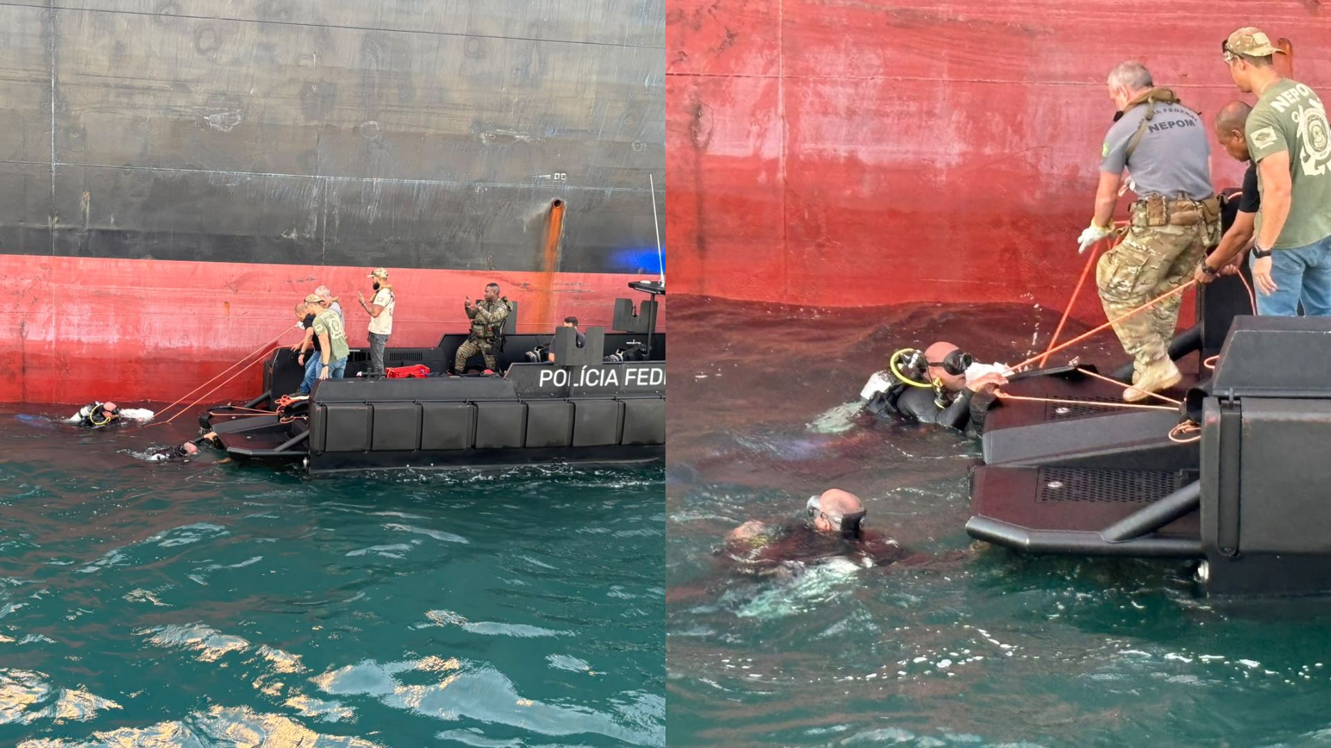 PF e PM encontram droga escondida em navio com destino à Europa em Salvador