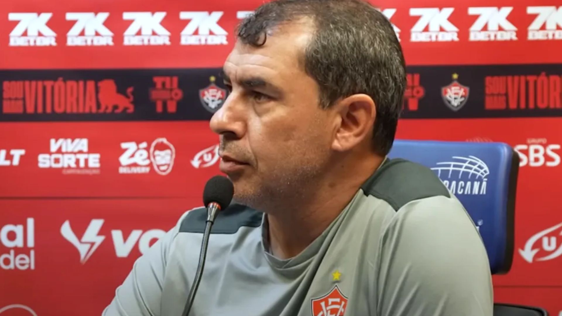 Fábio Carille sob o comando do Vitória - Foto: TV Vitória