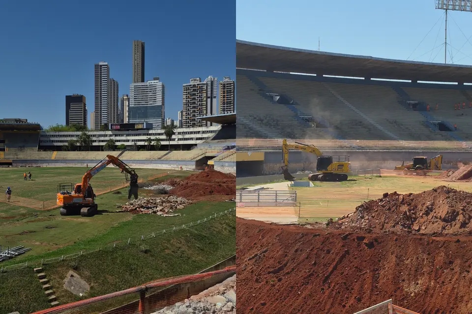 Estádio histórico do Brasil tem antiga arquibancada demolida e avança em reforma de R$ 400 milhões - Foto: Divulgação | Complexo Serra Dourada