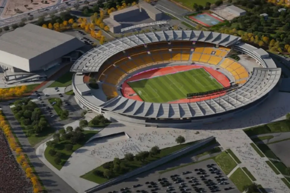 Estádio histórico do Brasil tem antiga arquibancada demolida e avança em reforma de R$ 400 milhões - Foto: Divulgação | Complexo Serra Dourada