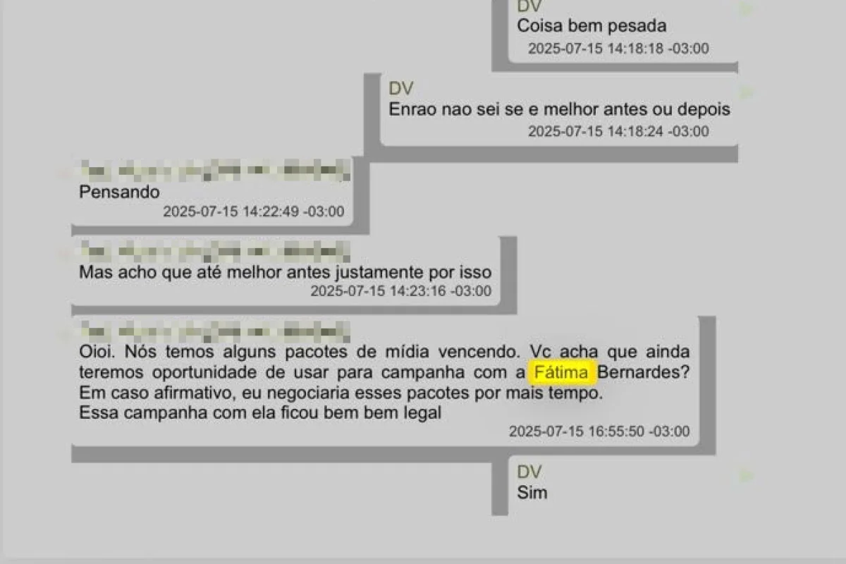 Fátima Bernardes embolsou R$ 5,4 milhões do Banco Master e prints de conversas de Daniel Vorcaro vêm à tona