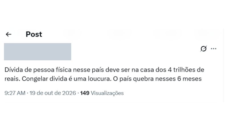 Flávio promete aliviar dívidas e proposta vira alvo de críticas nas redes sociais