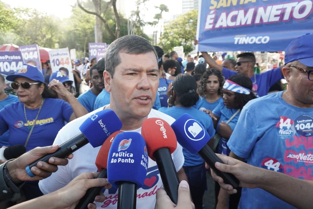 Claudio Tinoco participou da caminhada de ACM Neto, no Campo Grande, em Salvador. (Foto: Devid Santana / BNews)
