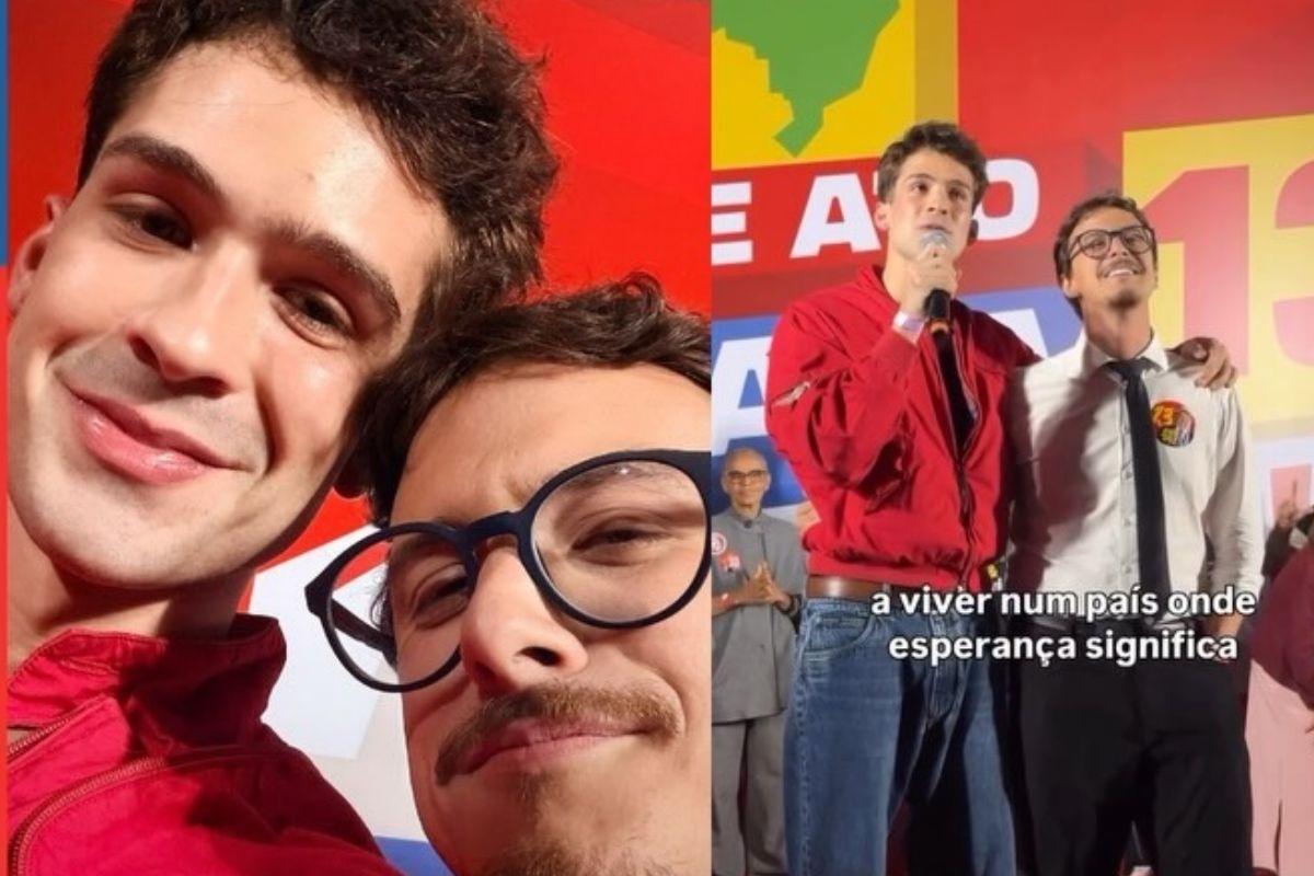 João Guilherme vai a manifestação no Largo da Batata ao lado de Guilherme Cortez