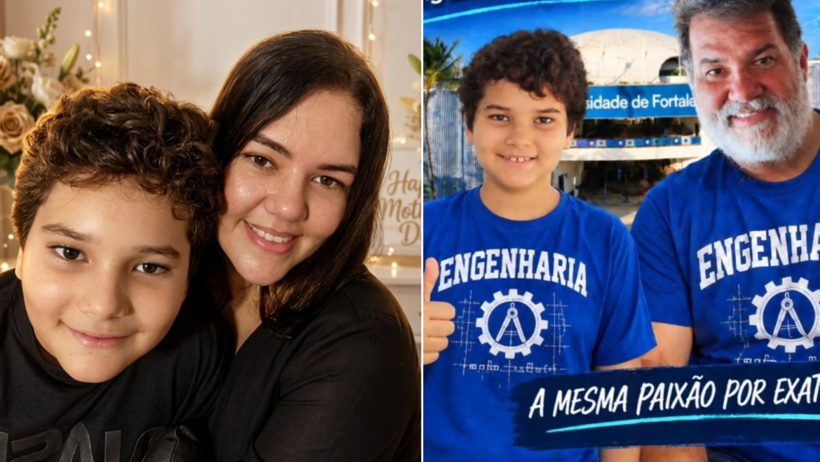 Marcelinho com os pais - Reprodução / Redes Sociais