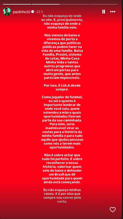 Reprodução/Instagram @paulinho10