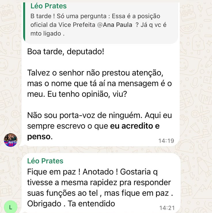 Diálogo entre Léo Prates e Francisco Elde