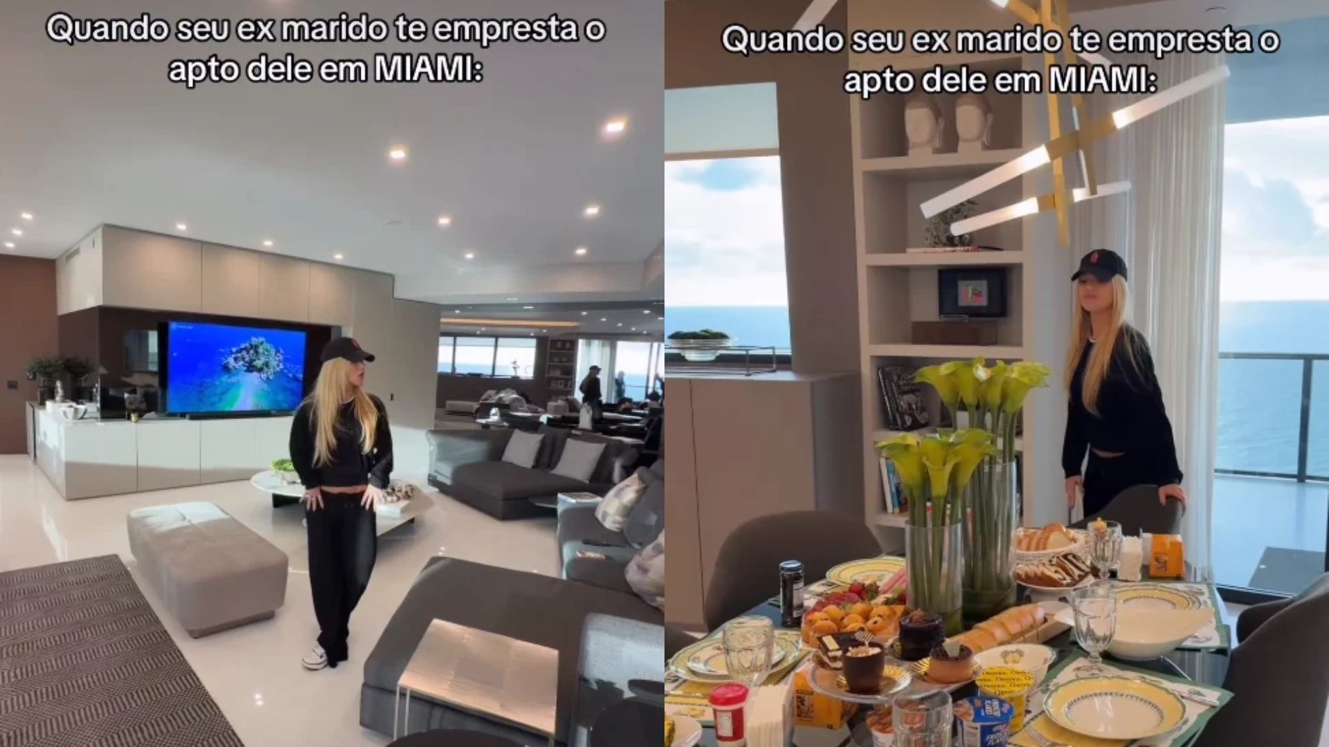 Virginia Fonseca mostrou detalhes do apartamento de Zé Felipe em Miami e brincou com a decoração do imóvel usando áudio de Carminha, de Avenida Brasil — Foto: Reprodução/Instagram
