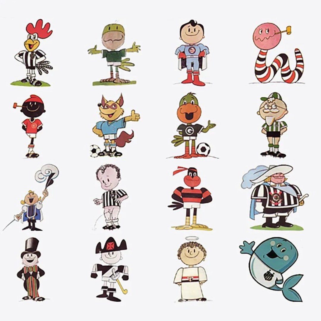 Os mascotes dos times da Copa União de 1987