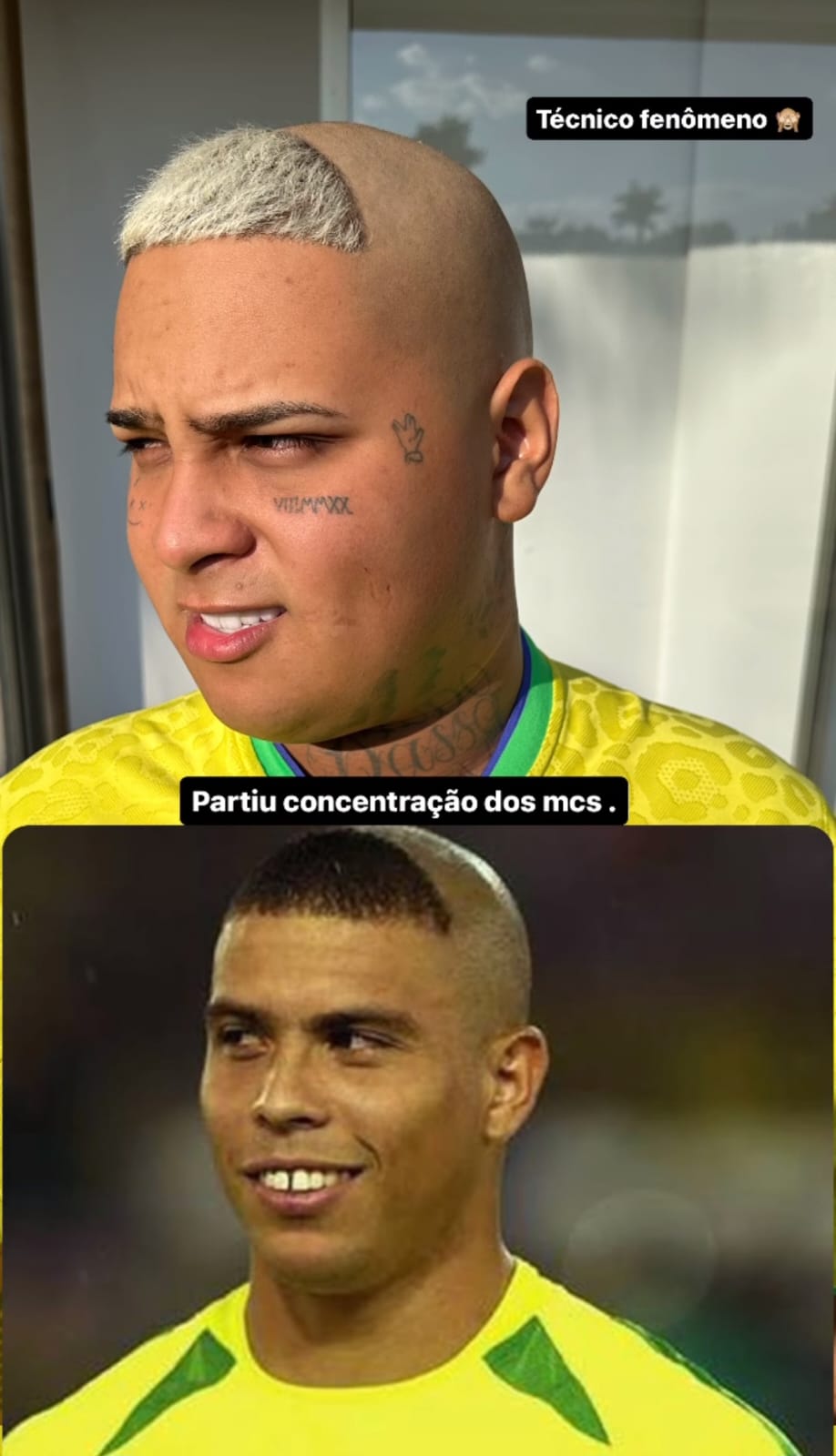 MC Ryan SP homenageia Ronaldo Fenômeno em corte de cabelo