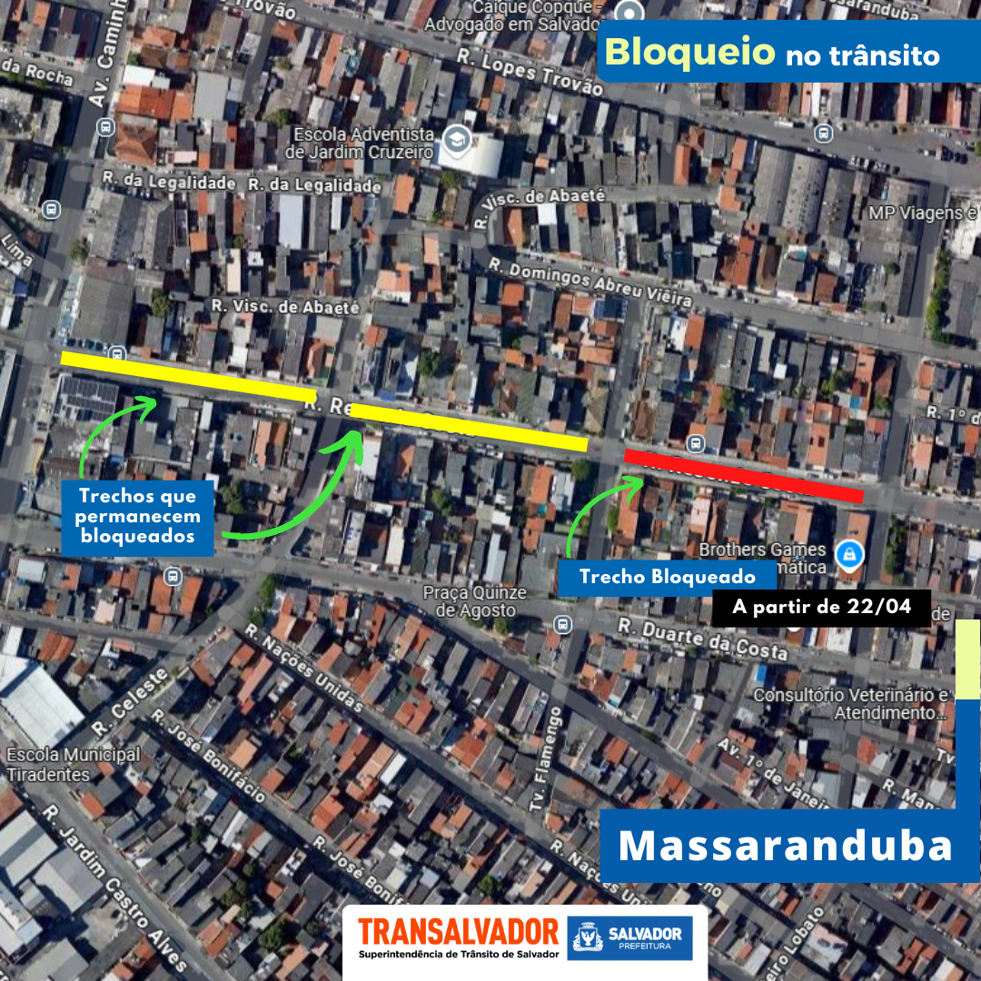 Desvio da Rua Rezende Costa - Divulgação/Transalvador