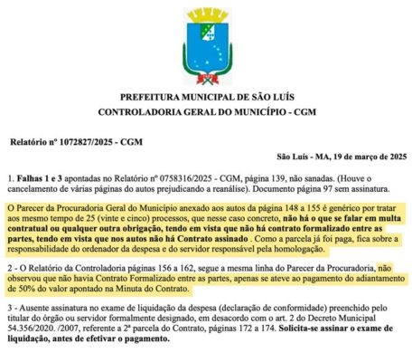 Relatório da Controladoria-Geral do Município de São Luís (MA)