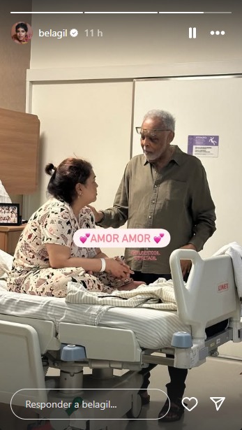 Gilberto Gil visita a filha Preta Gil em meio à nova internação — Foto: Reprodução/Instagram