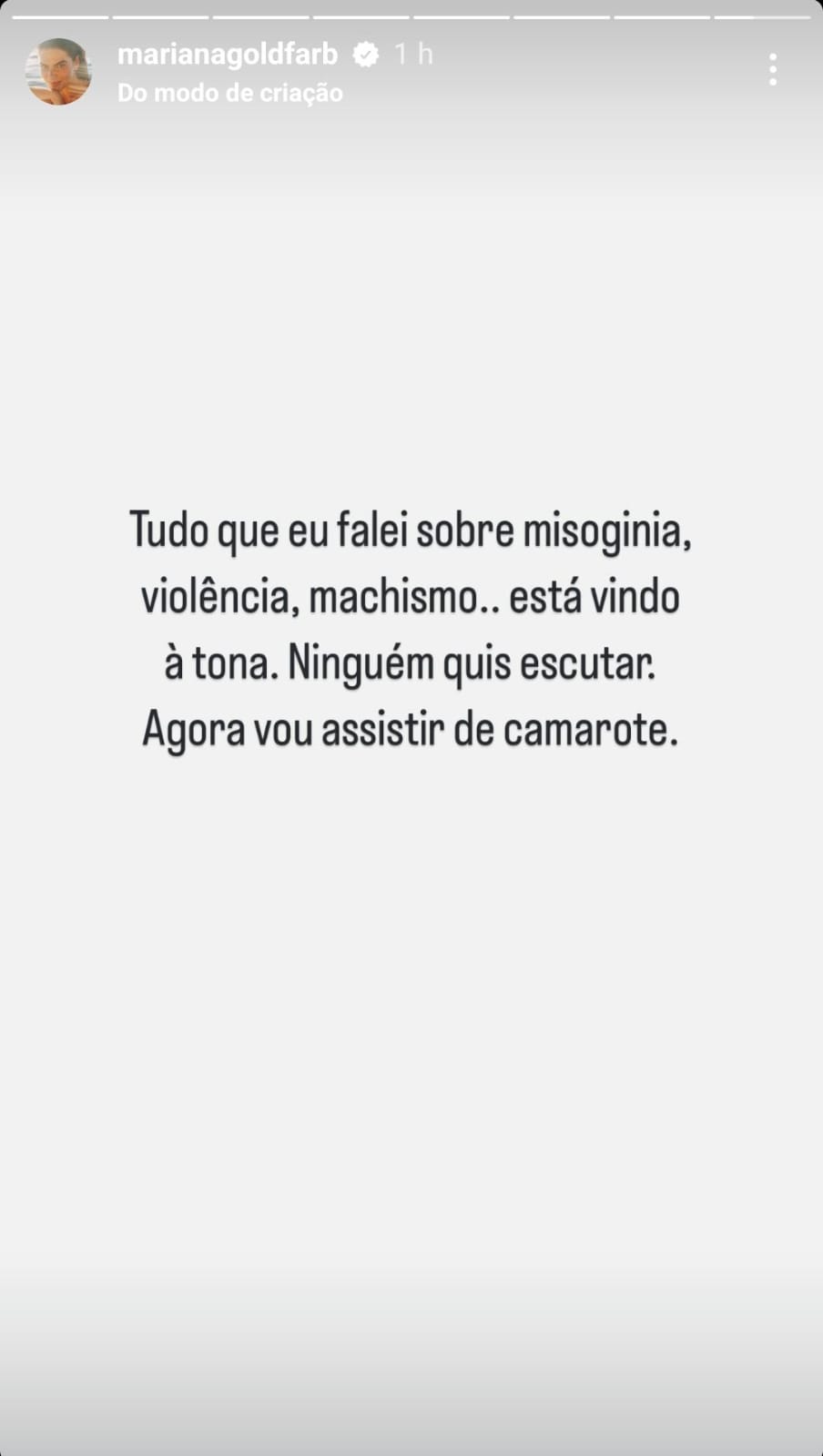 story de Mariana Goldfarb