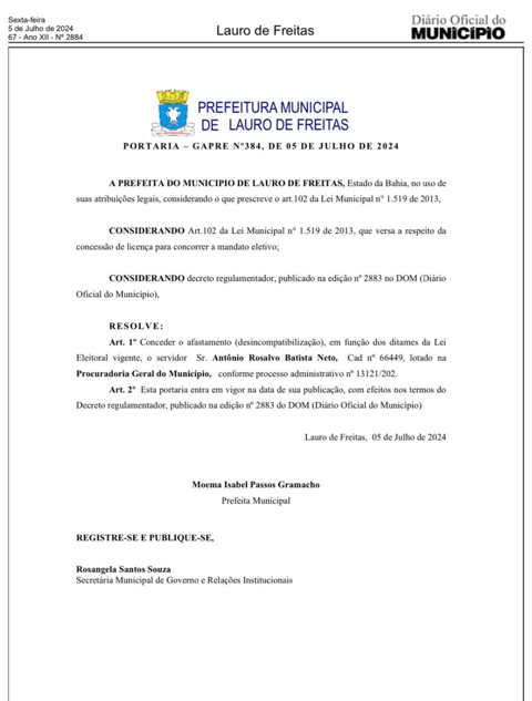 Afastamento do cargo de Procurador