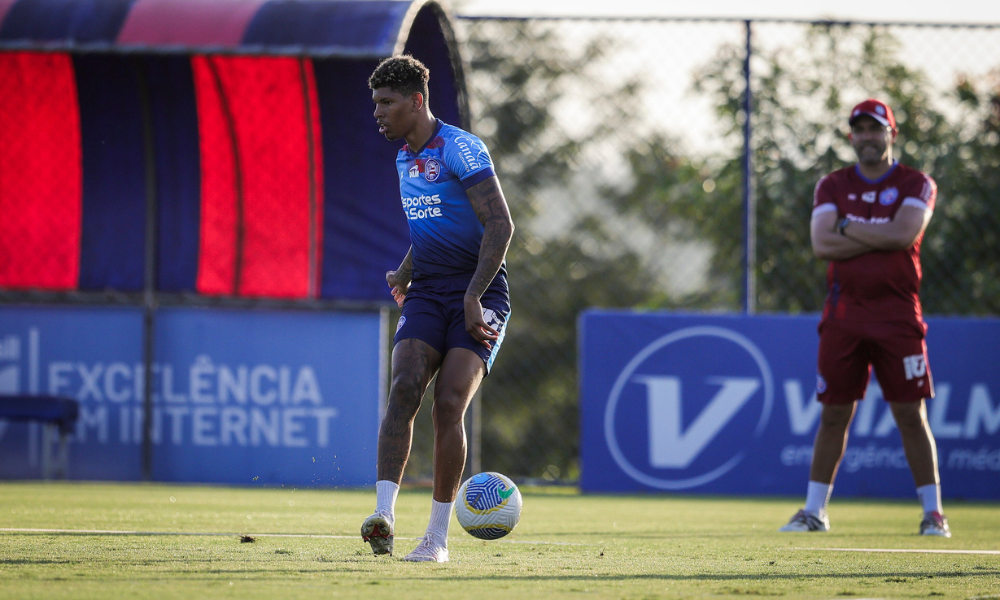 Marcos Victor treinando pelo Bahia, no CT Evaristo de Macedo