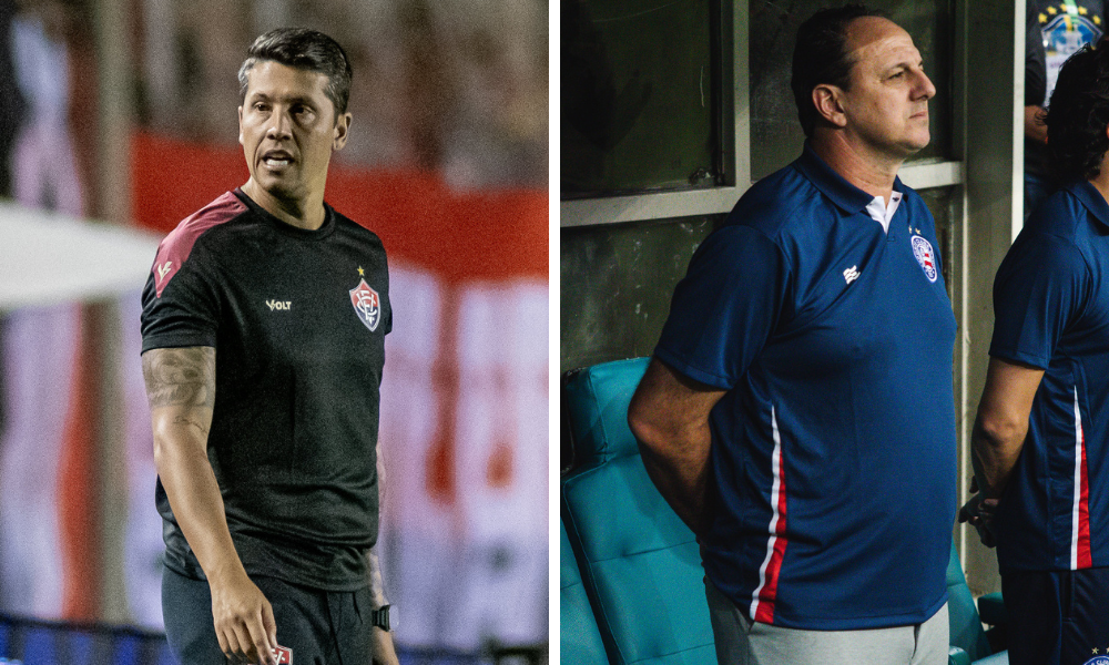 os técnicos da dupla BaVi: Thiago Carpini e Rogério Ceni