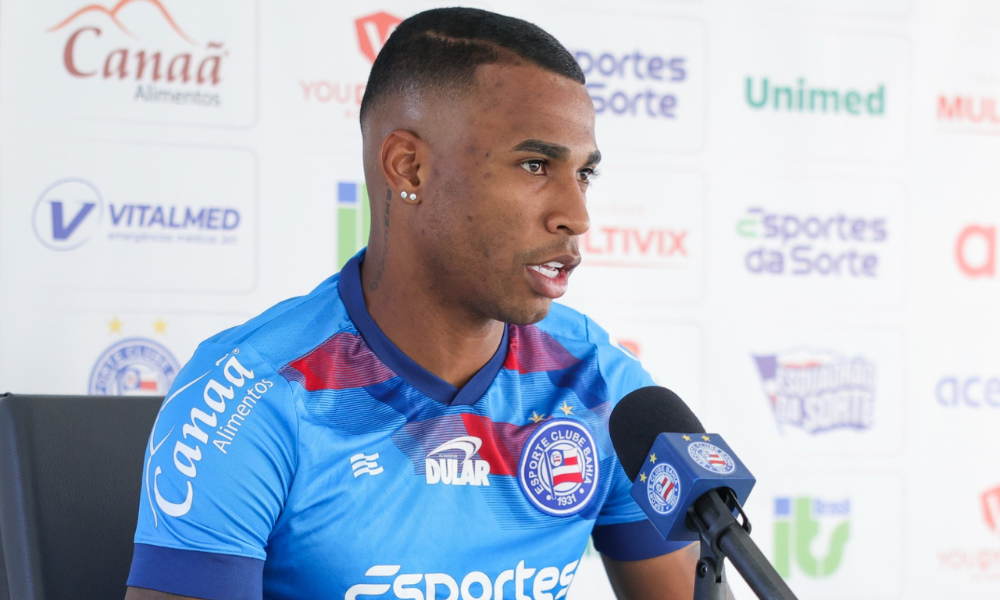 Jean Lucas, em coletiva no CT Evaristo de Macedo