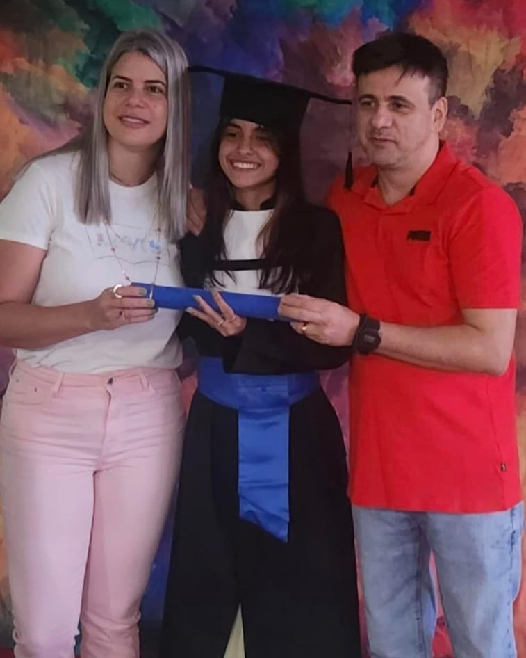 Gleydson com sua esposa e sua filha (fruto de um outro casamento)