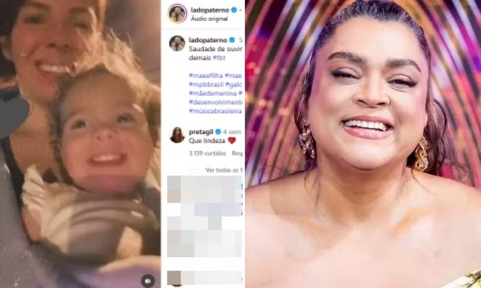 Menina de 2 anos emociona a web após cantar Gal Costa; afilhada da artista, Preta Gil comentou post antes de morrer — Foto: Reprodução/Redes Sociais