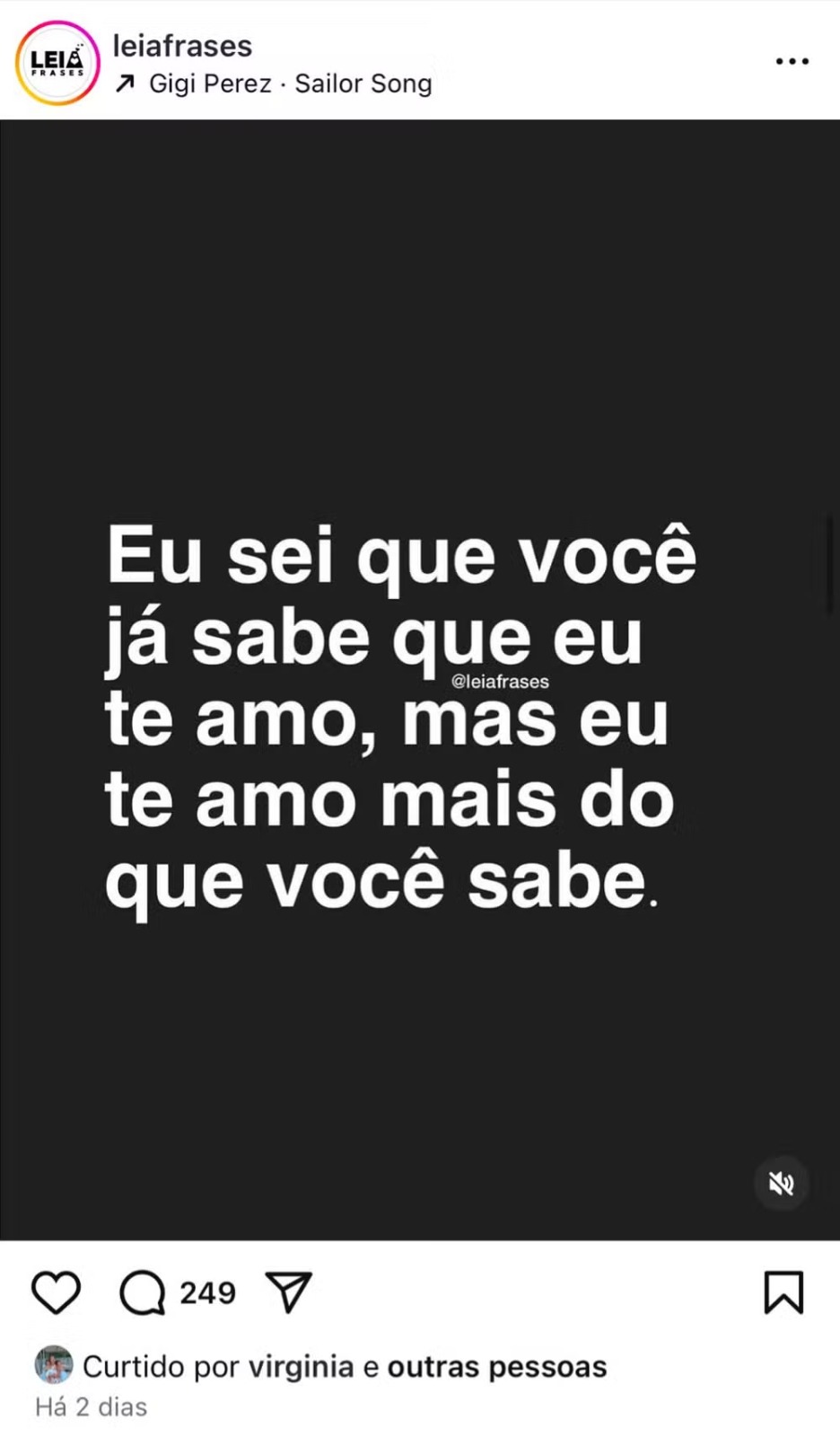 Quase 3 meses após anunciar separação, Virginia curte: 'Te amo mais do que você sabe' — Foto: Reprodução/Instagram