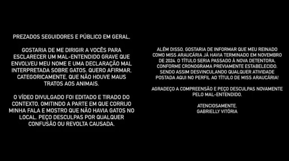 Pronunciamento da miss