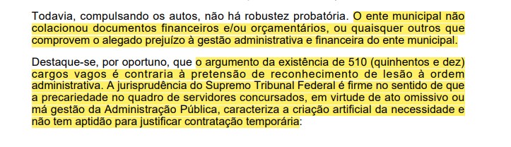 Trecho da decisão
