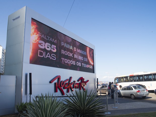 Letreiro do Rock in Rio fazendo contagem