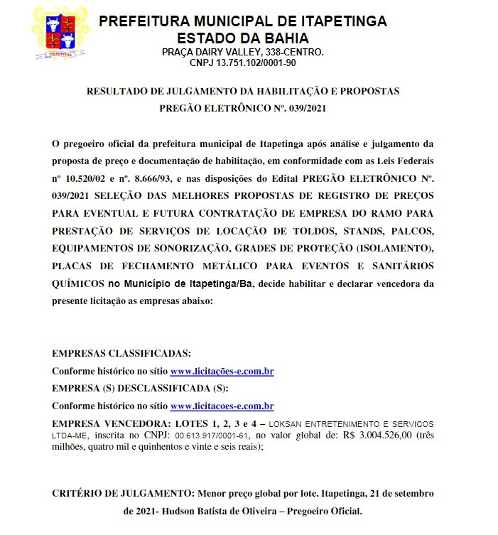 diário oficial