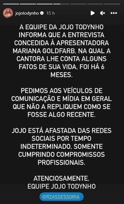 comunicado jojo todynho