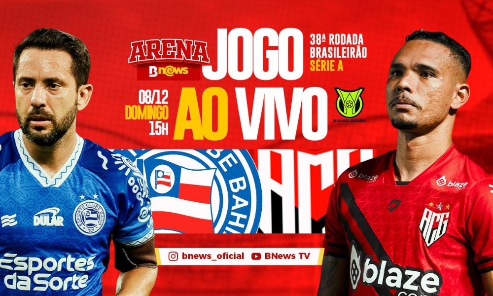 BNewsTV transmite duelo entre Bahia x Atlético-GO, no YouTube