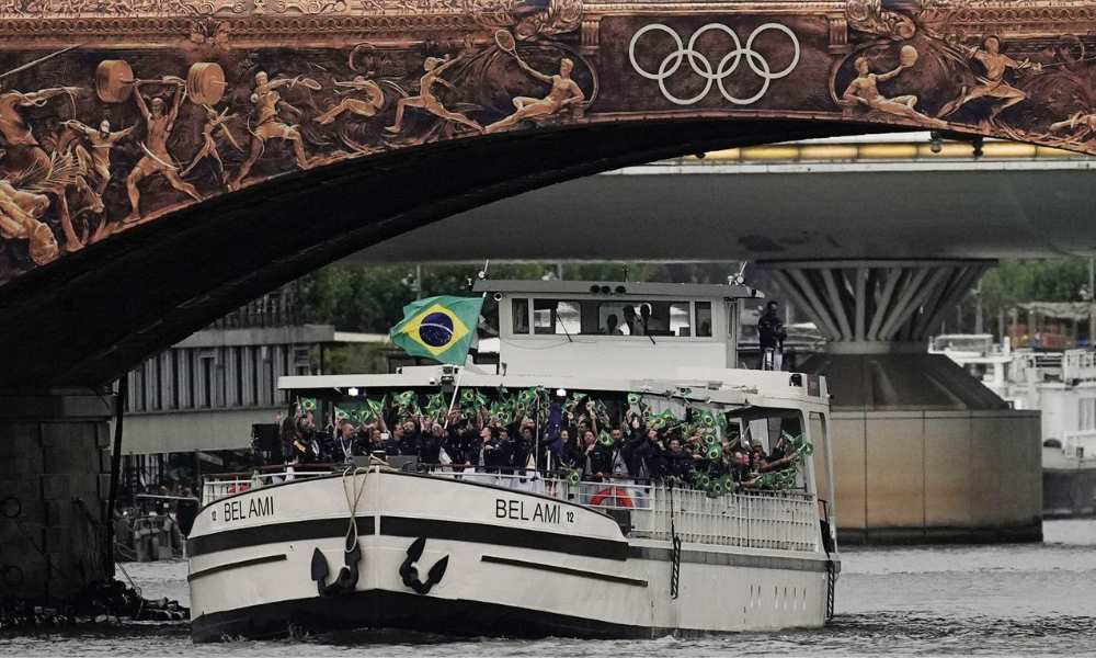 Delegação brasileira na abertura dos jogos