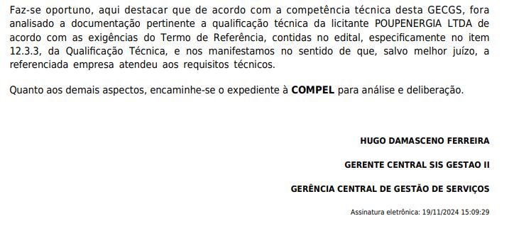 Nova manifestação