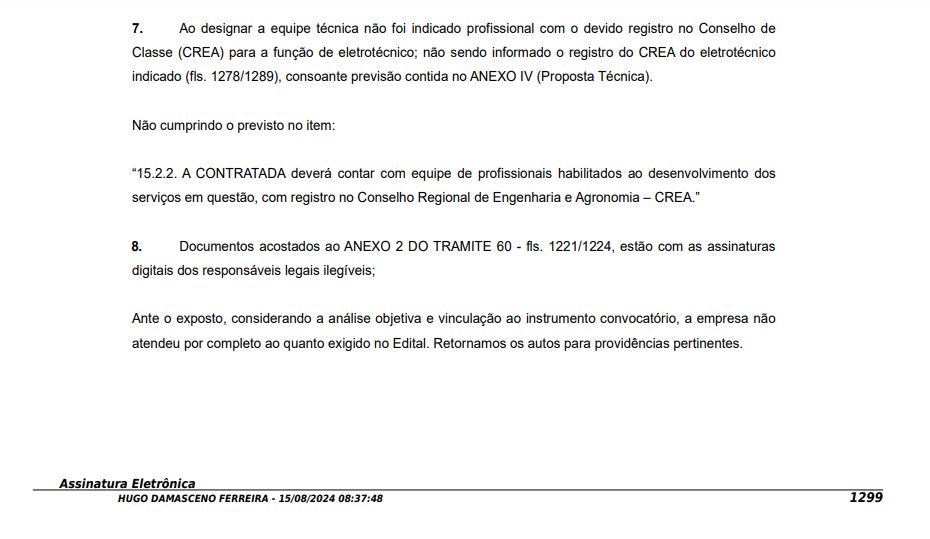 Trecho da análise