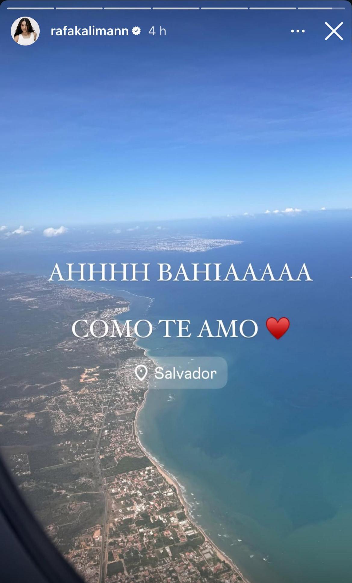 Postagem de Rafa Kalimann em seu stories