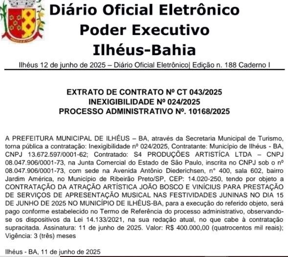 Di&aacute;rio Oficial de Ilh&eacute;us