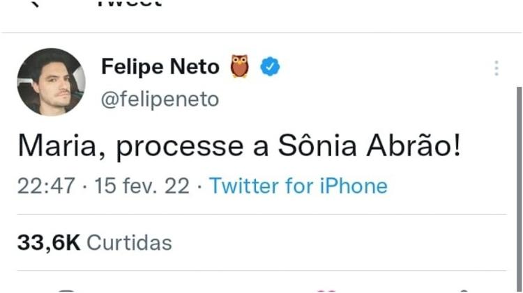 felipe neto - Reprodução: Twitter - Reprodução: Twitter