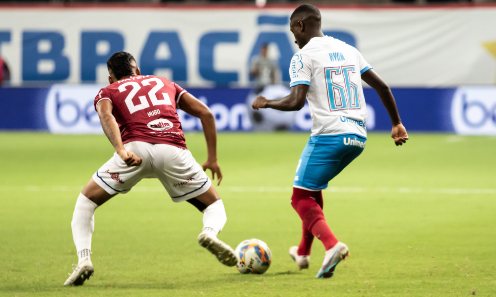 Ryan jogando pela 1ª vez como titular do Bahia em 2024, contra o Barcelona de Ilhéus