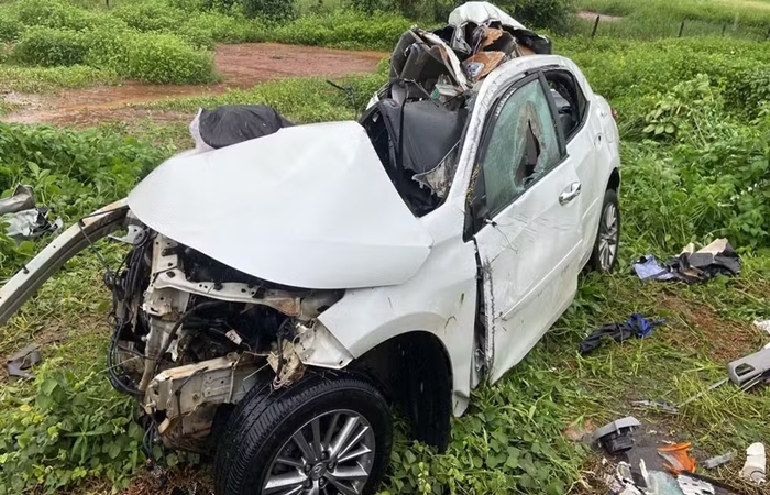 a pista estava molhada e o major perdeu o controle do veículo. Foto: Reprodução/Redes Sociais