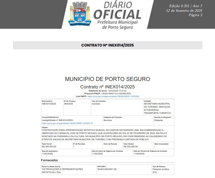 Diário Oficial de Porto Seguro