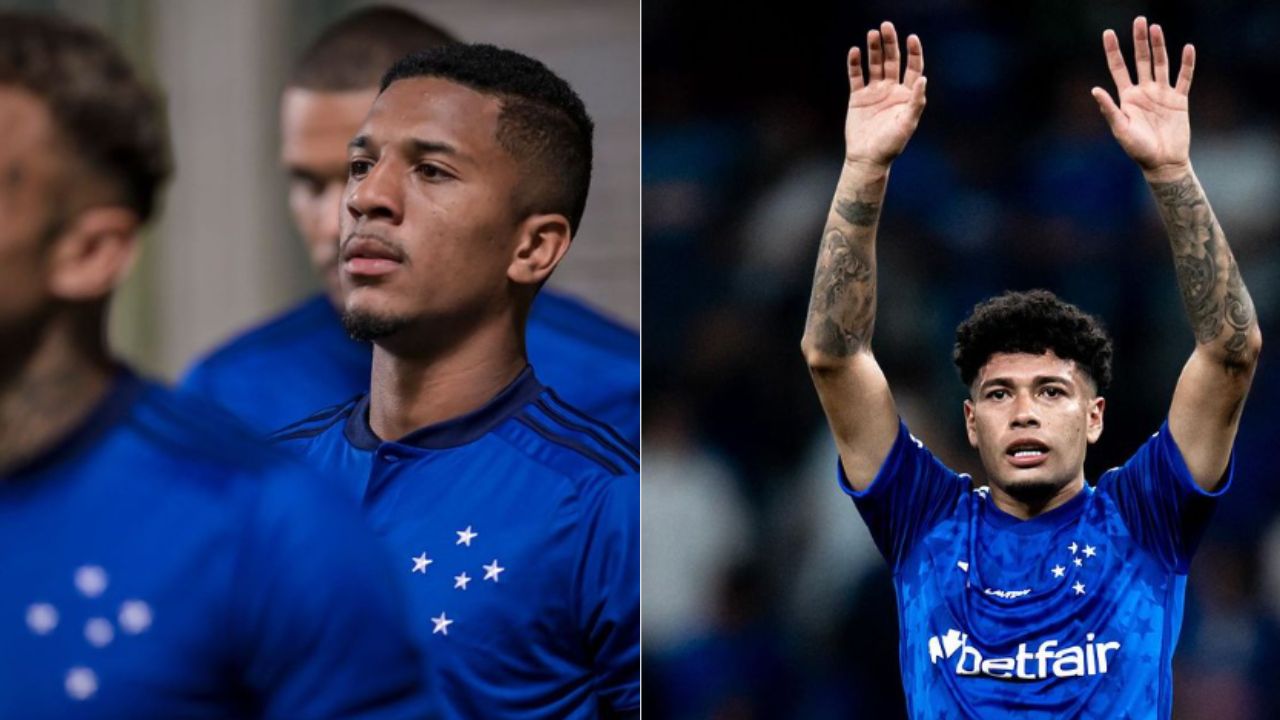Matheus Davó e Filipe Machado em ação pelo Cruzeiro, respectivamente. - Foto: Reprodução/Redes Sociais