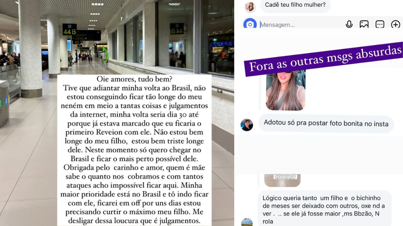Mulher sofre ataques nas redes sociais após viajar sem filho