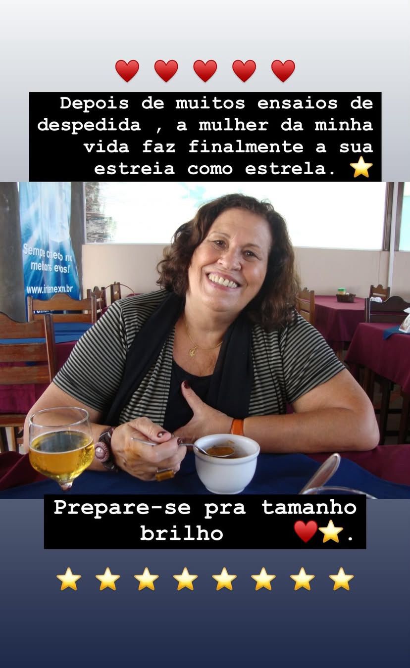 Atriz lamenta perda da mãe