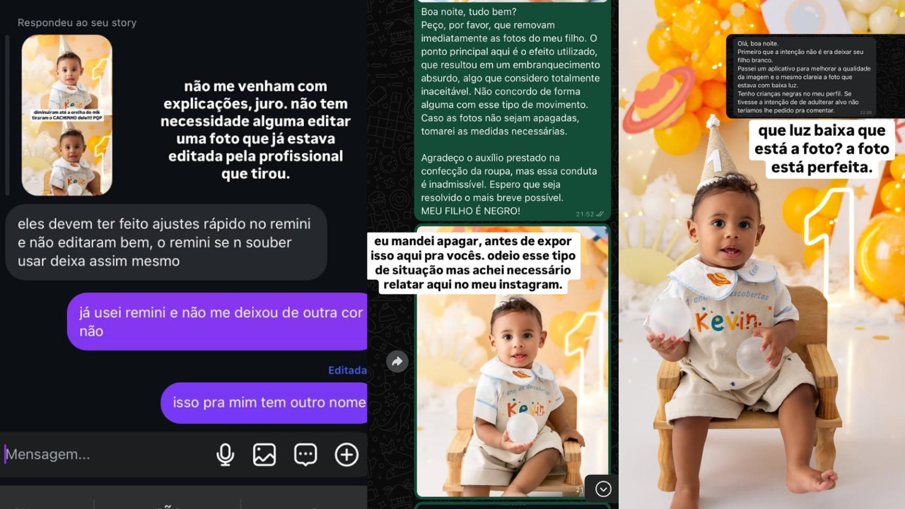 Mãe denuncia empresa de clarear foto de filho