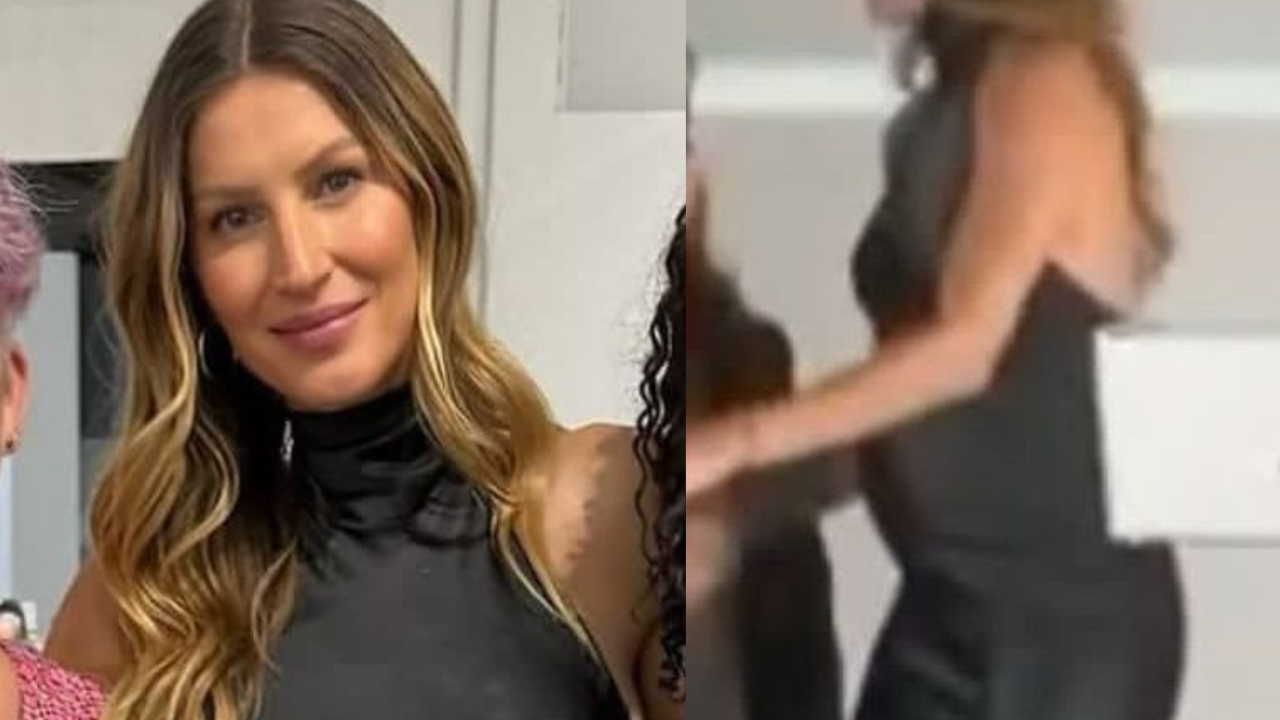 Gisele Bundchen exibe barriga de grávida pela primeira vez