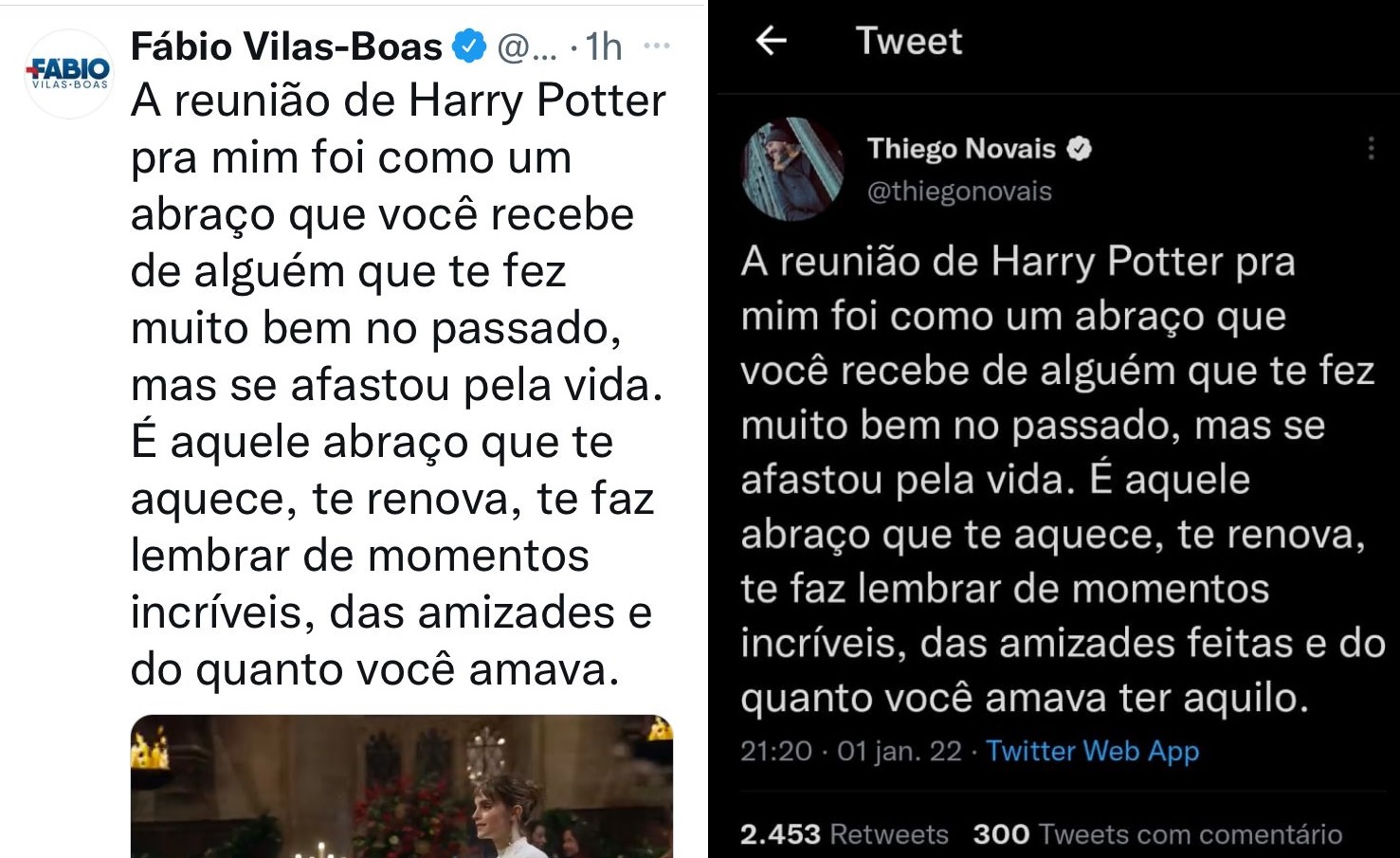 Redes sociais de Fábio Vilas-Boas se inspiraram em outra postagem. (Imagem: Reprodução))