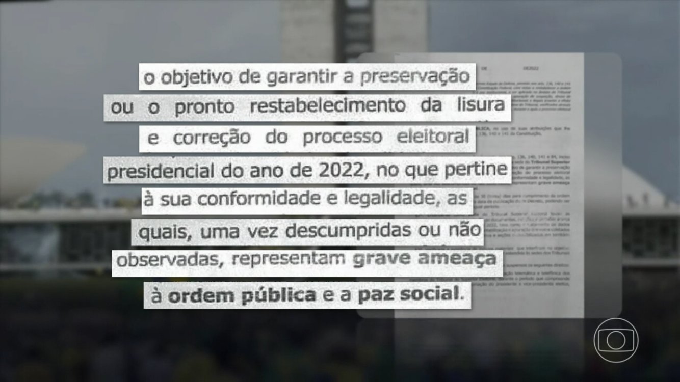 TV Globo divulga trechos da minuta do decreto golpista encontrado na casa  de Anderson Torres